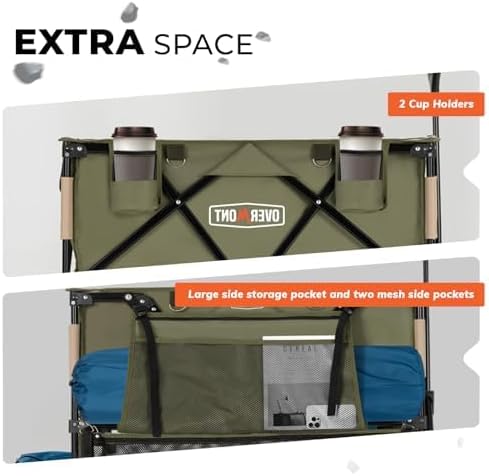 Overmont 400L Foldable Double Decker Wagon - Large Capacity Collapsible Wagon Cart- 52" Extra Long Extender - All-Terrain Big Wheels for Camping Sports School Season, Support Up to 450lbs