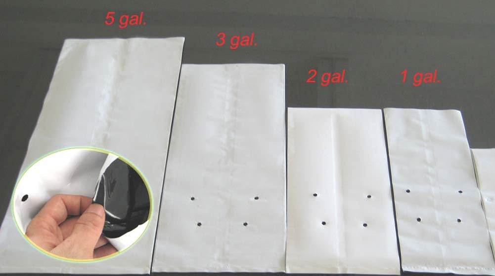 HORTIPOTS 0.5 Gal Black and White Plastic Grow Bags 1/2 Gallon (Pack of 100)