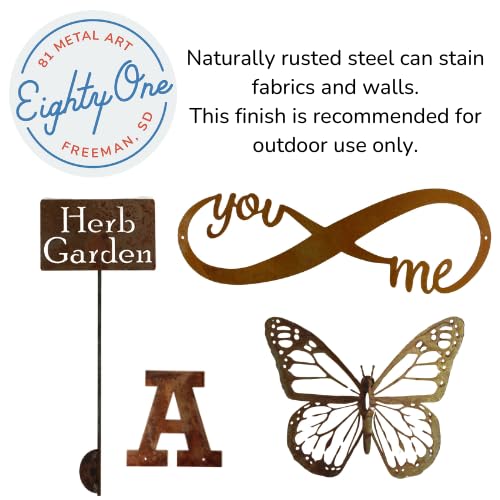 Classic Metal Garden Markers 19 Inches Tall (peppercorn, Naturally Rusted)