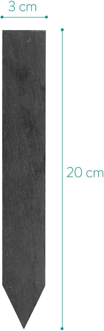 Navaris Slate Garden Labels - 10 Natural Slate Plant Labels for Outdoor Plants, Plant Name Sticks, Herb Labels for Garden - Greenhouse Accessories