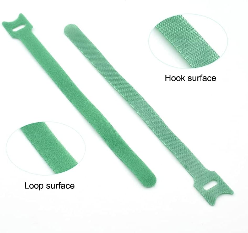Garden Hook&Loop Plant Cable Ties, Multi-functional Ties, Adjustable Garden Nylon Ties for Supporting Plant and Vines(50 Pcs, 8 Inch, Green)