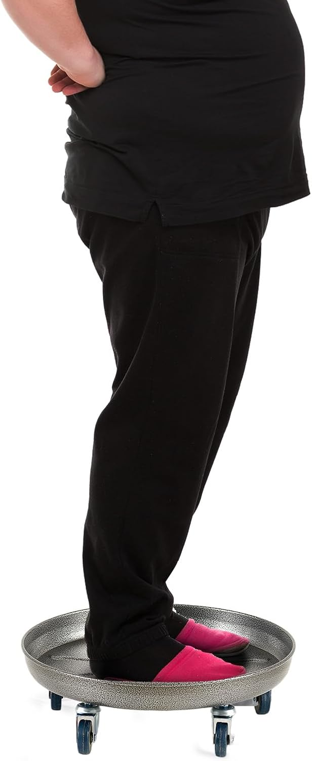 Choclaif Plant Caddy with Wheels,3 Pack Silver Heavy Duty Plant Stand with Universal Wheels,Round Pot Trolley for Indoor Outdoor 16inch