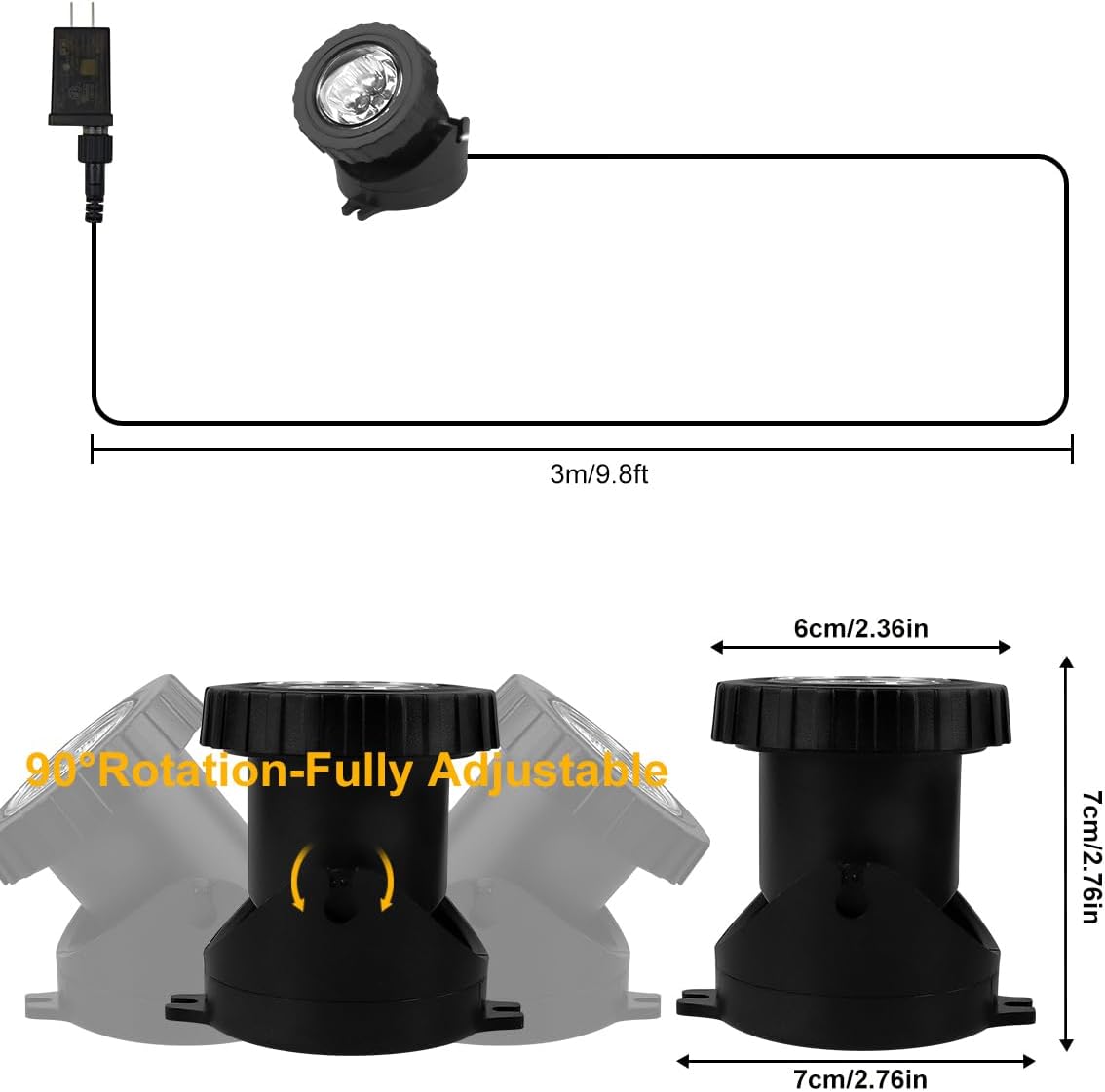 RGB Underwater Pond Lights, Super Bright LED Submersible Fountain Lights Colored Landscape Spotlights, Bluetooth APP Control IP68 Waterproof for Fish Aquarium Tank Garden Yard Pool(Set of 1)