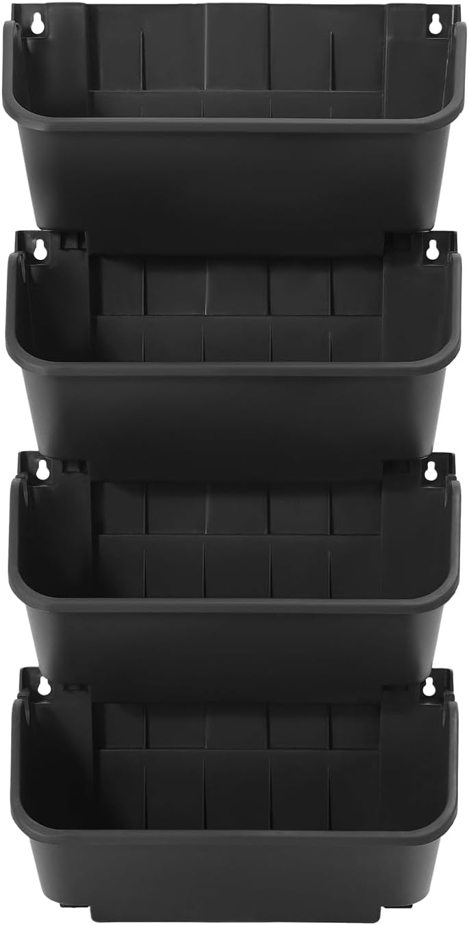 24 Pack Vertical Garden Planter,13 inch Wall Mounted Planter for Patio Indoor Outdoor Decor, Garden Self Watering Pot Balcony Plant Vegetable Fruit Herb Hanging Pocket Holder Flowerpot(Black)