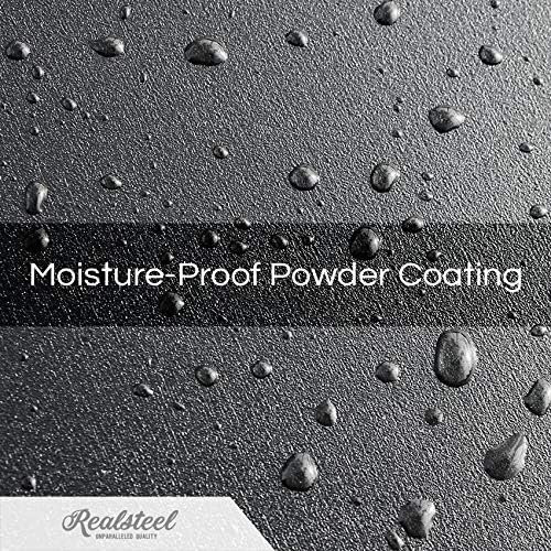 RealSteel Metal Garden Gnomes Outdoor – Steel 4 Pack Lawn Ornaments & Statues, Funny Yard Decor, Weatherproof Garden Decoration, Gift for Gardeners (Penny Vein)