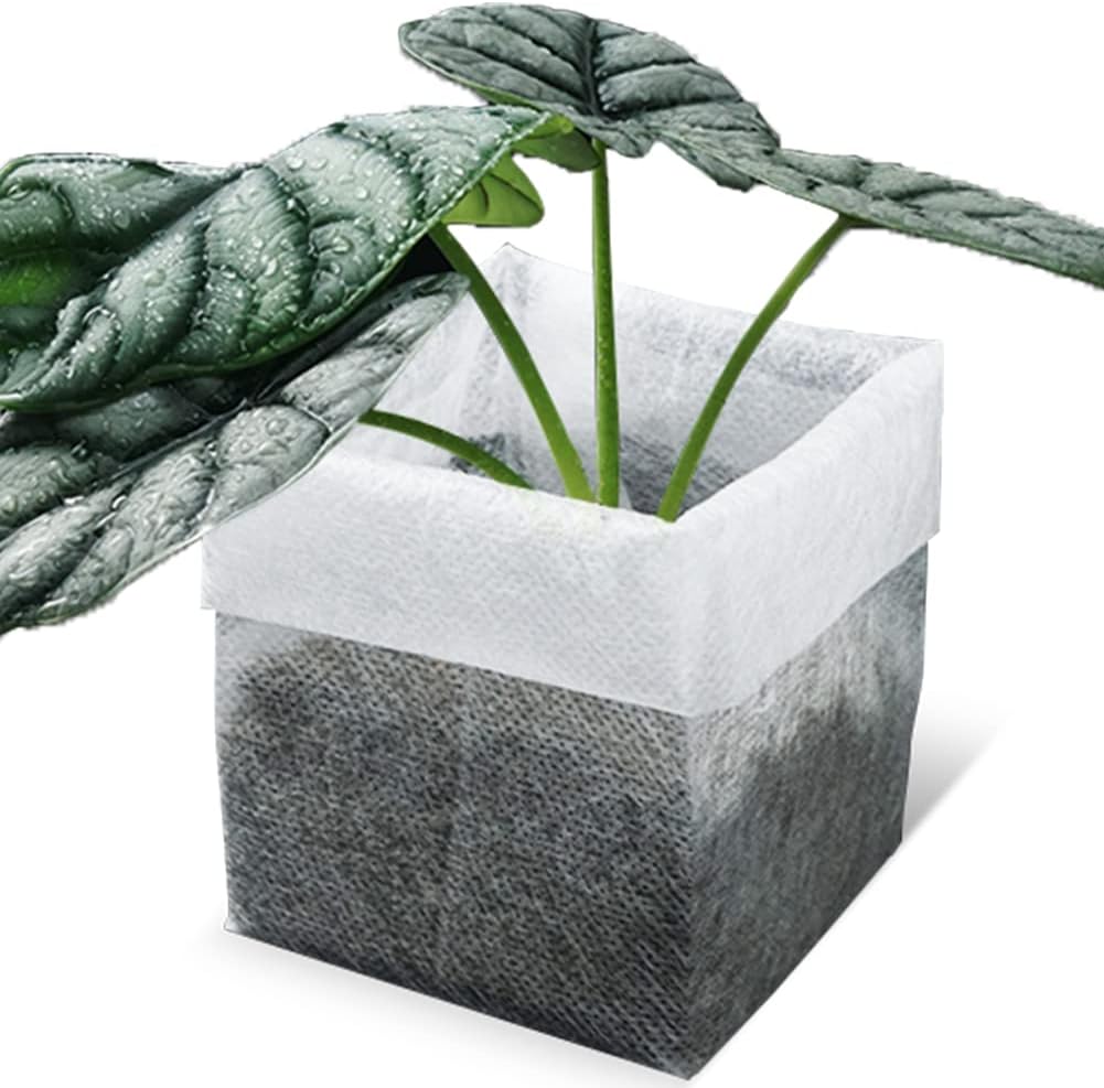 200 Pcs Non-Woven Plant Nursery Bags, Outdoor Plant Seeding Bags, Seedling Pots Container, Fabric Seedling Pots Plants Pouch, 7.08” x 7.87”/18x20cm