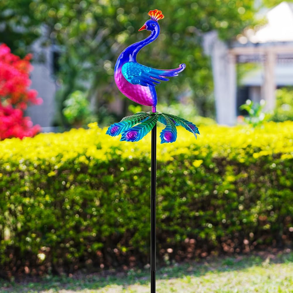 Wind Spinners Outdoor, Peacock Wind Sculptures & Spinner, Garden Windmill for Yard, Garden, Patio, Lawn Decor