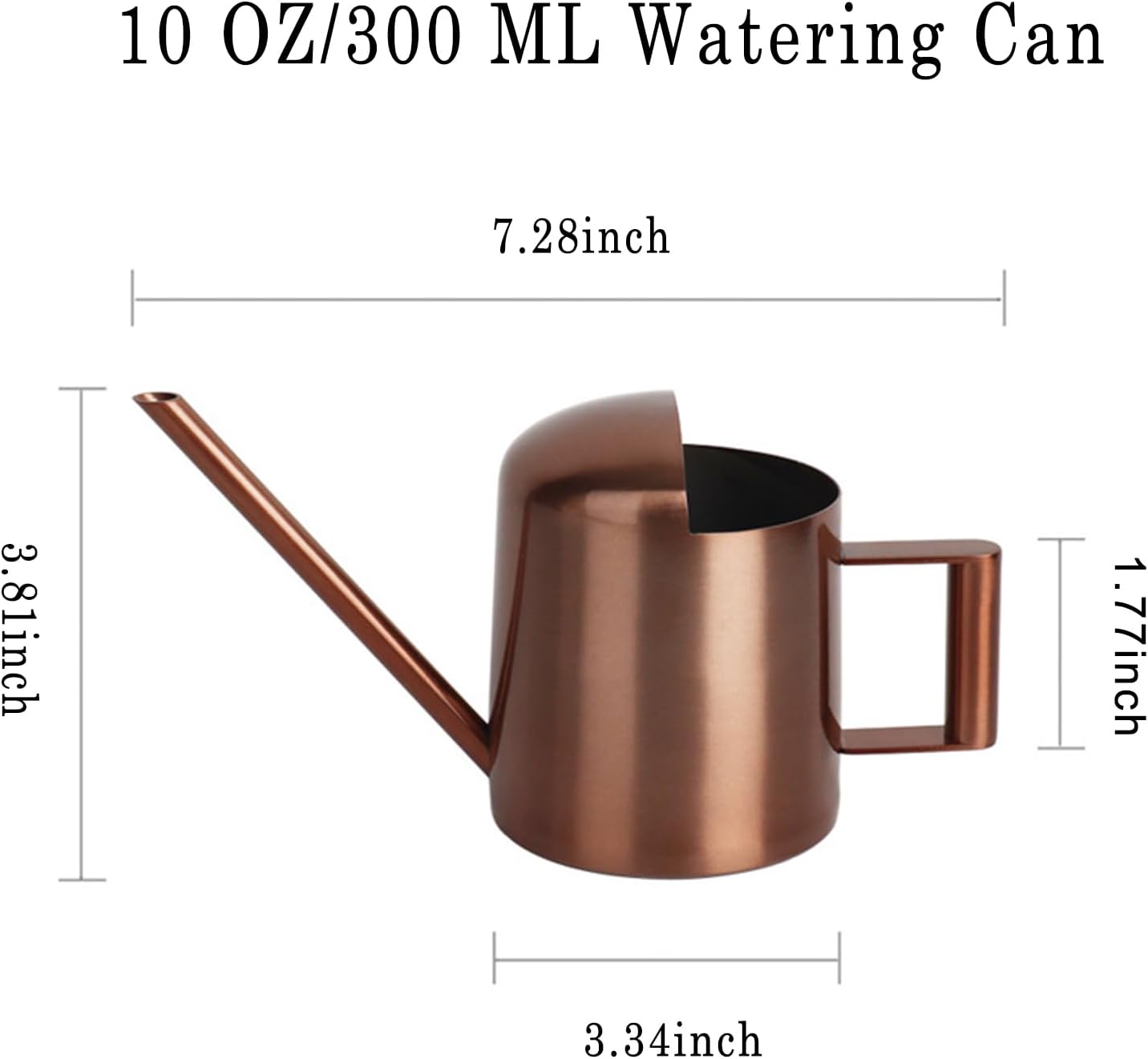 Watering Cans, 10oz/300ml Stainless Steel Long Spout Small Watering Sprinkling Pot, Indoor Outdoor Garden Flower Succulents Plant Watering Cans, Stylish Gardening Decoration(Bronze)
