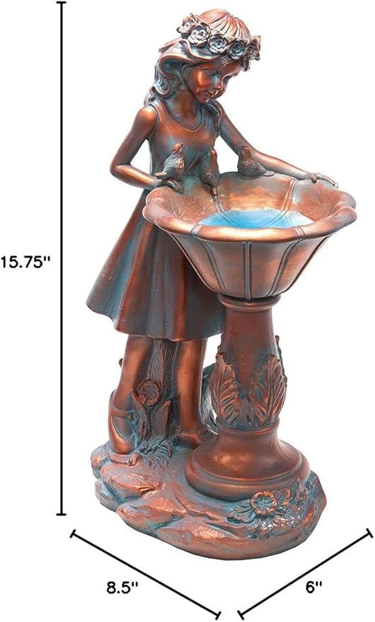 BRECK'S - Outdoor Solar Powered Garden Girl Statue