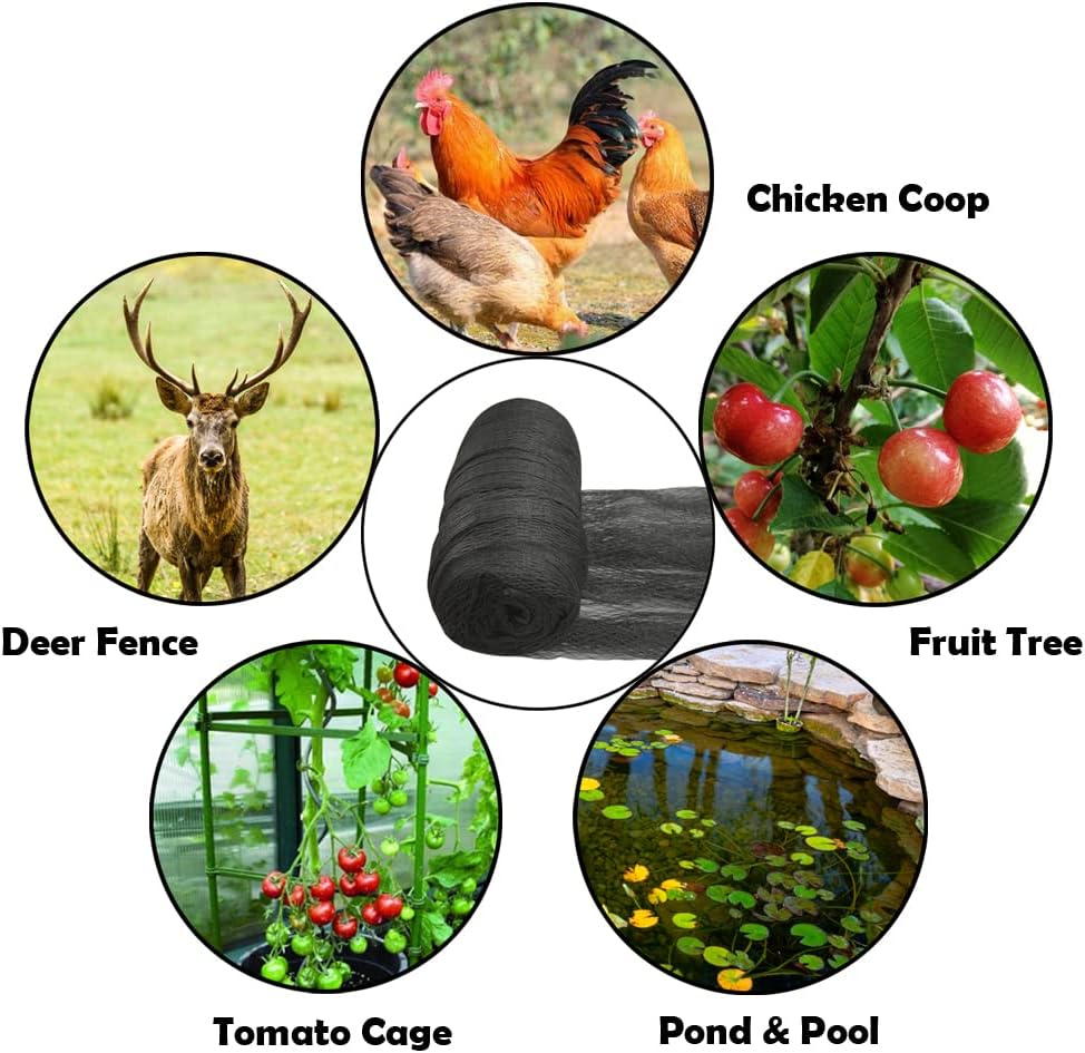 Meanchen Bird Netting 20x20 Ft, 1/2In Mesh Heavy Duty Garden Netting Pest Barrier for Plants, Vegetables, Extra Strong Woven Mesh Netting, Animal Fencing for Fruit Trees Against Birds, Deer, Poultry