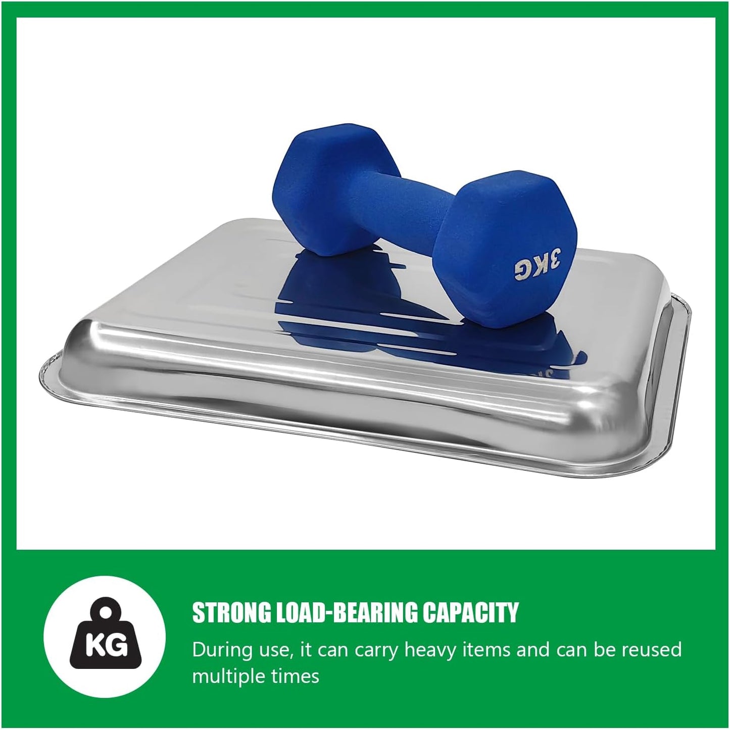 10 Pack Stainless Metal Trays, Stainless Steel Seed Starter Carry Tray for Nursery Seedling Pots Water Collection Transplantation (10.63 inch×14.17 inch, 1.18" Height)