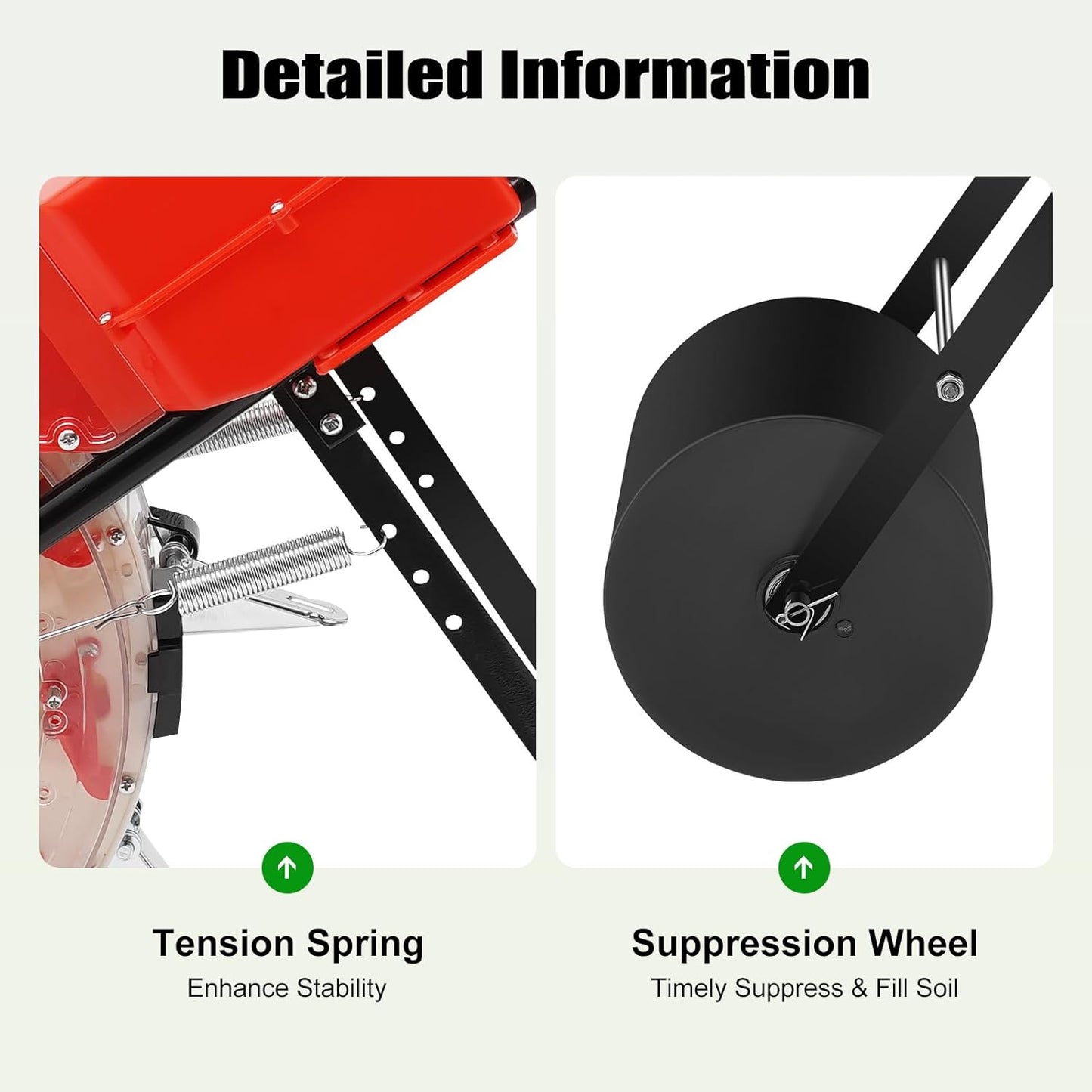 Manual Seeder,Garden Hand-Push Seeding Machine Walk-Behind Row Crop Planter Roller Seeding Hand Push Seeder for Soy Peanut Corn Cotton Soybean (10 Nozzles)