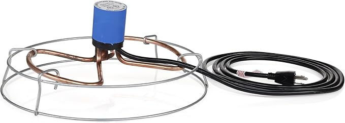 Farm Innovators 1500 Watt Cast Aluminum Submergible Water Tank Heater Deicer with Self Regulating Thermostat for Farm and Home, Silver