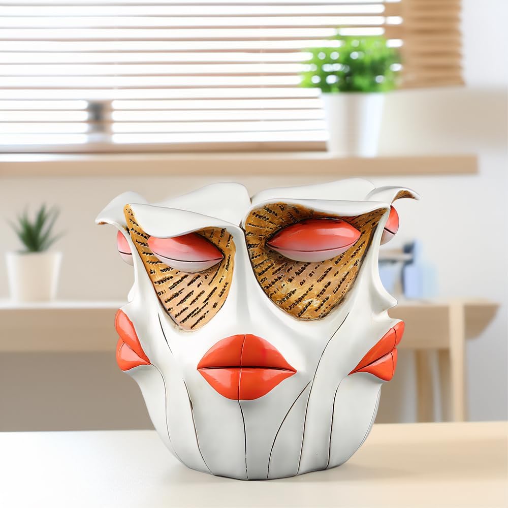 New Picassos Abstract Beauty Face Flower Pot, Colorful Abstract Head Plant Pots, Interesting Decorative Flower Resin Flower Pot, Unique Flower Pots for Home Art Decoration (A1)