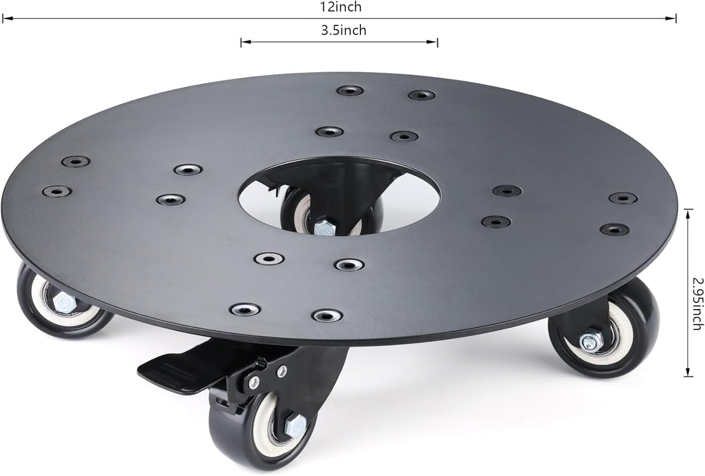 Plant Stand with Wheels,3.0mm Thick Aluminum Alloy Plant Caddy with Wheels Heavy Duty, Rolling Plant Stand Holds 12 Inch and 500lbs(Black)