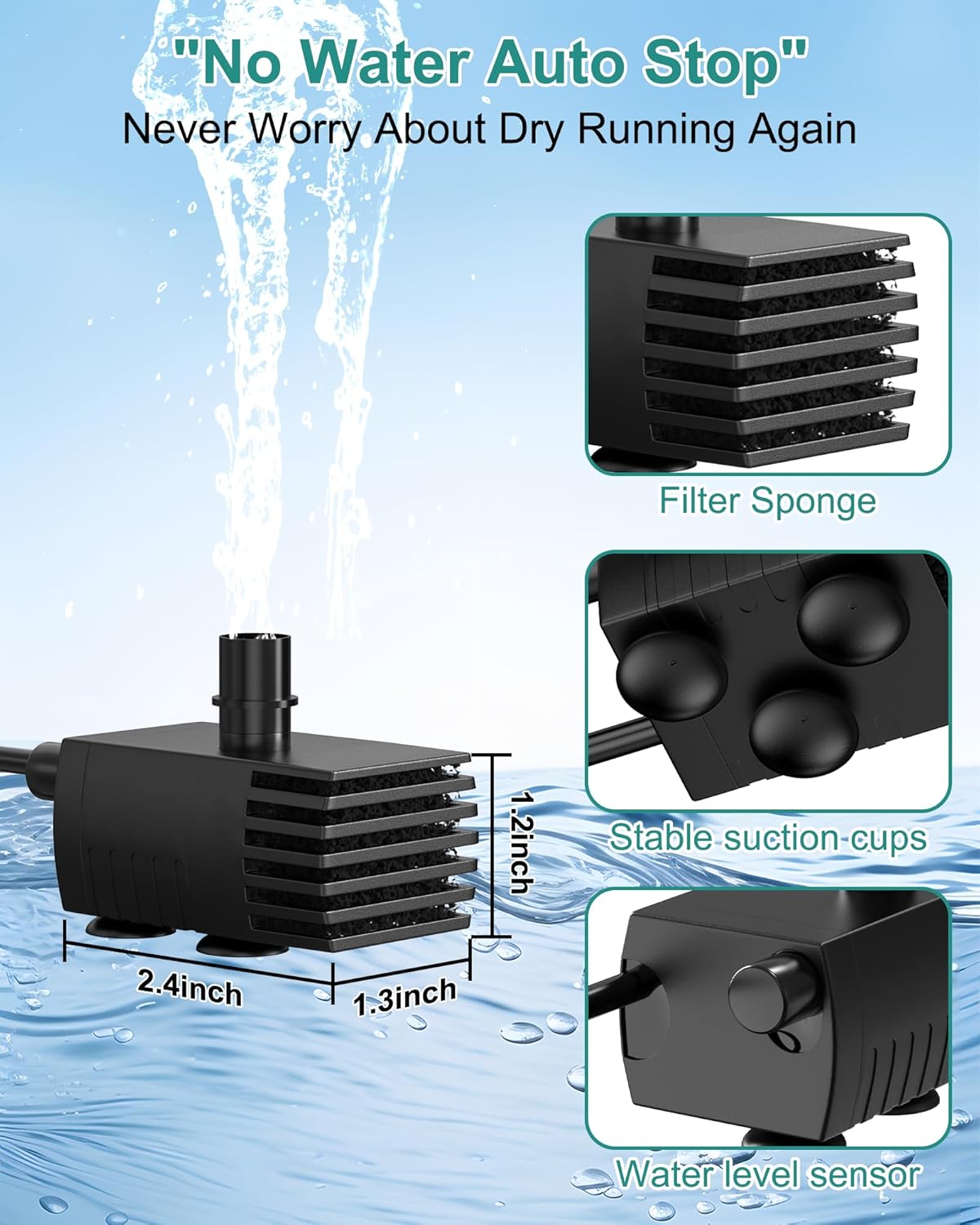 Solar Fountain for Bird Bath with Dry Run Protection Solar Powered Bird Bath Pump with 10 Nozzles,Resin Granite Rock Bird Fountain for Outdoor Water Features,Ponds,Can Cloudy Day Use(White)