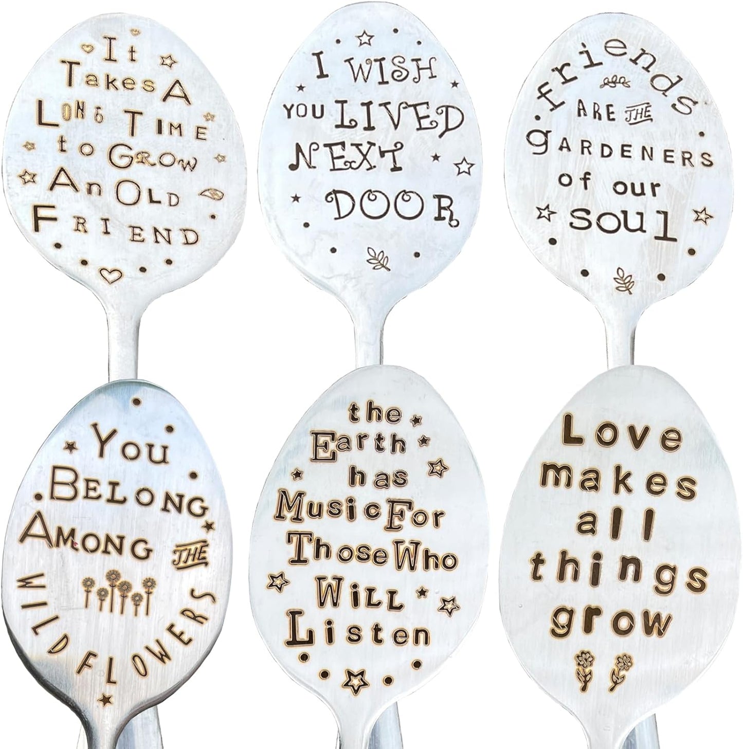 Garden Friendship Gift for Women Gardeners, Plant Marker Stake Label Sign Tag, Gardening Gifts for Woman Lovers, Metal Garden Decoration (Live Next Door)