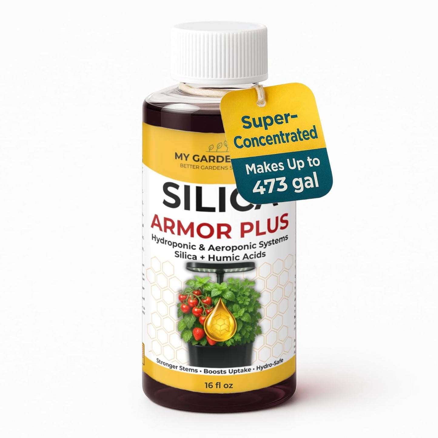 Silica for Plants with Humic Acid, Hydroponic & Aeroponic Fertilizer 0-0-4 – Stronger Stems, Boosts Uptake, Hydro-Safe Nutrients (16 OZ)