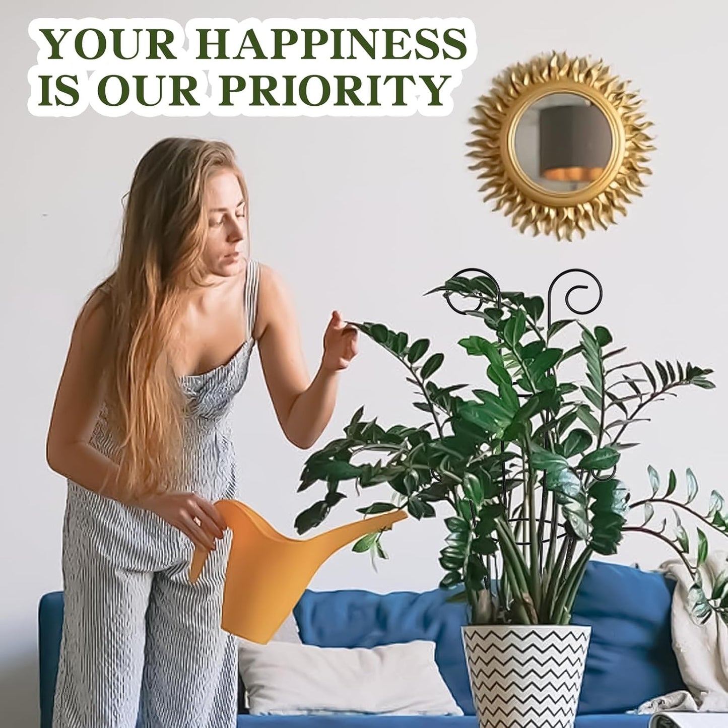 ZOUTOG Trellis for Climbing Plants Indoor 4 Pack 30 Inch,Rustproof Metal Garden Trellis for Potted Plants,Sturdy Houseplant Support Indoor Outdoor for Ivy Pothos Monstera Hoya Flower Vine(Black Round)