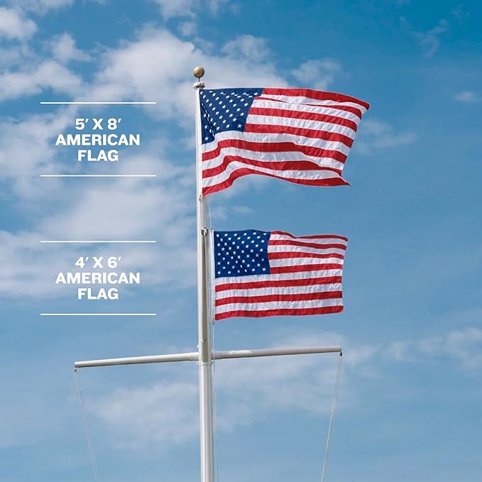 American Flag | American-Sourced Nylon Fabric, Embroidered Stars, Hand-Stitched | Proudly Made in USA (4' x 6')