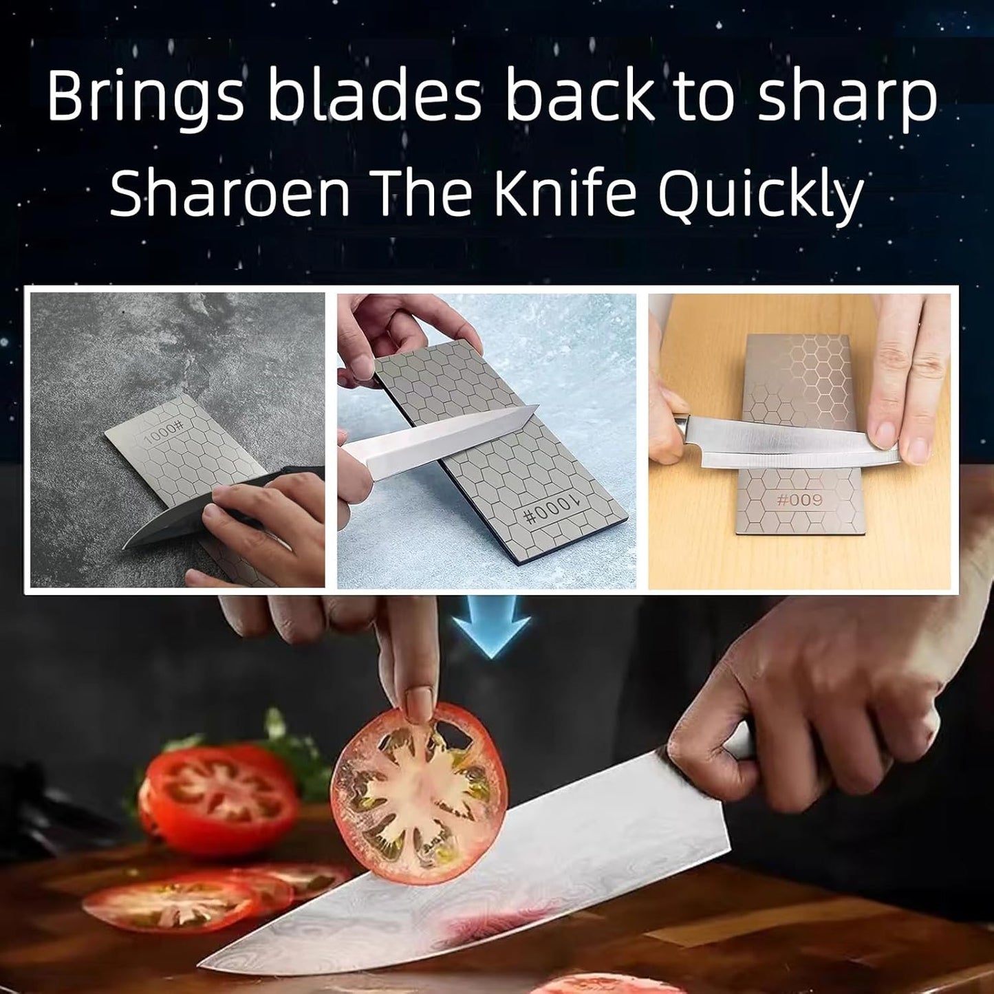 Diamond Sharpening Stone Set,8 Pcs Diamond Lapping Plate Coarse/Medium/Fine Grit Sharpener,240/400/600/800/1000/1500/2000/3000 Grit,Perfect Assistance Sharpener Angle Guide