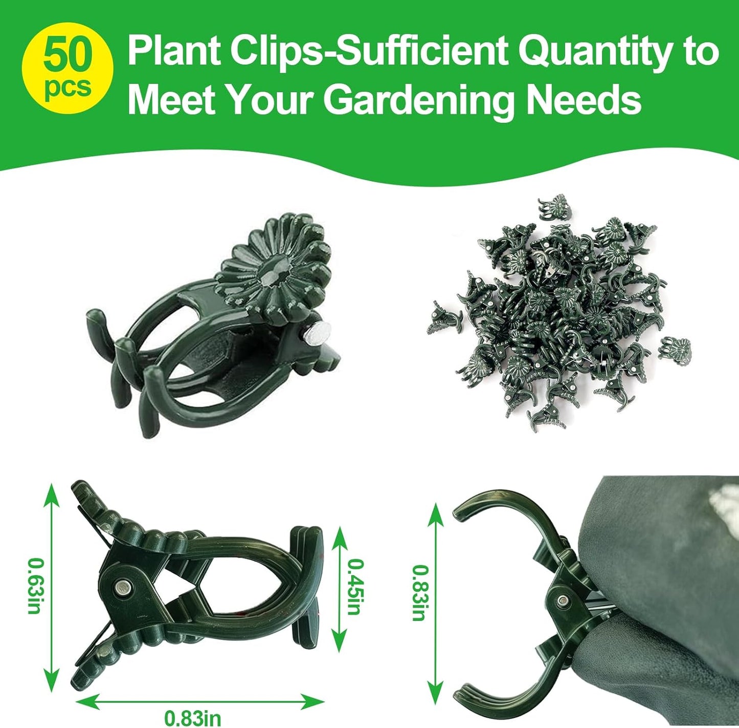 50 Pcs Plant Clips Orchid Clips,Plant Orchid Support Clips,Flower and Vine Clips,Garden Clips,Plant Clips for Climbing Plants