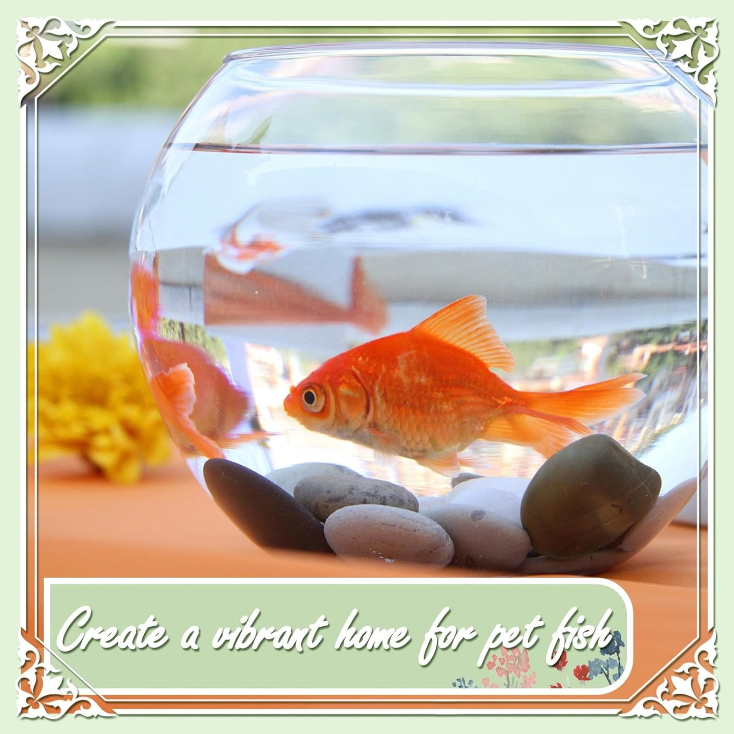 5lbs Natural River Rocks, High-Polished Pebbles for Plants Garden, 1-2 inch Decorative Black Stones, Ideal for Fish Tank, Vases, Crafting, Home Decor and Garden Landscaping Rocks,Black