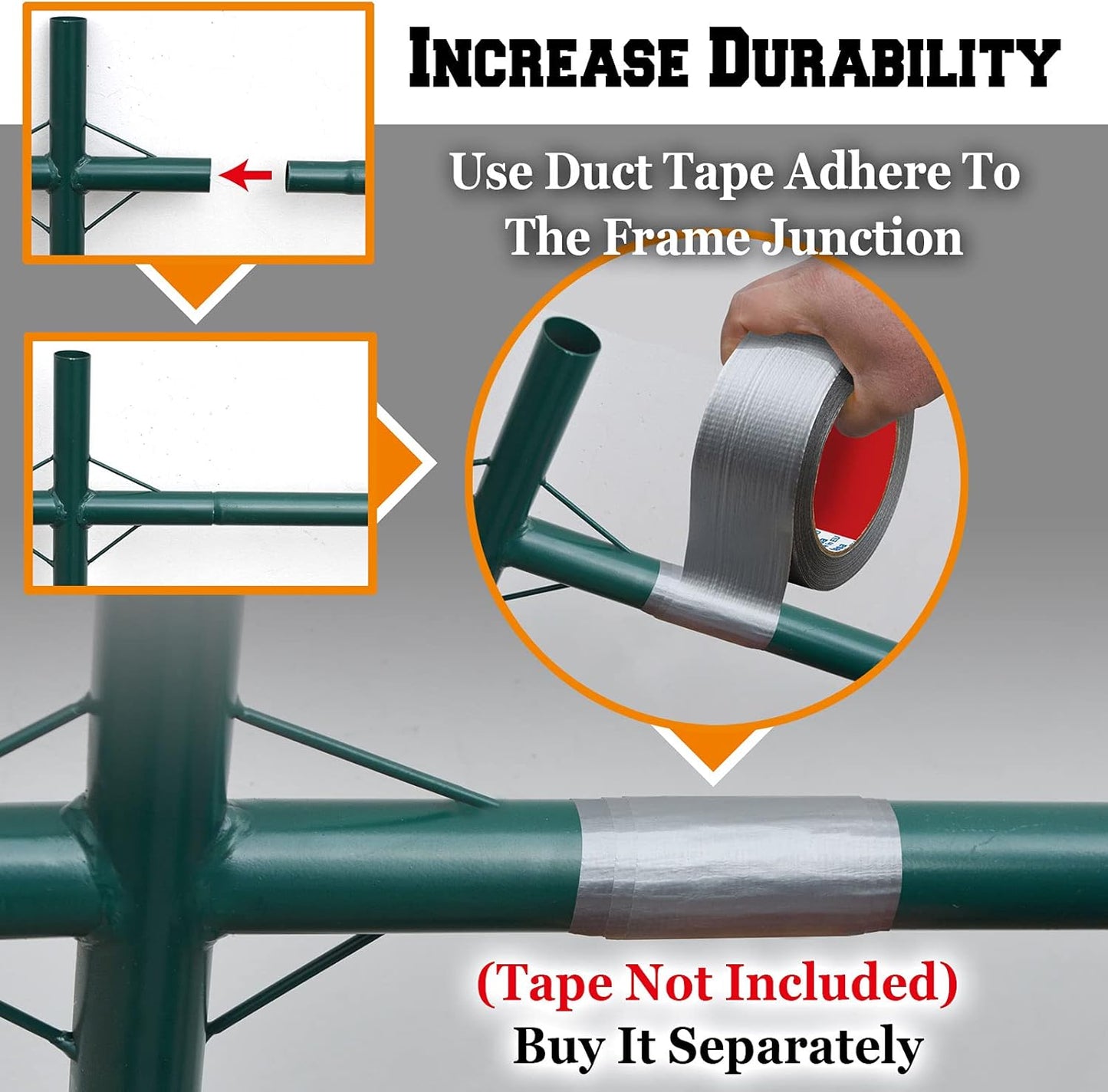 Benefit-USA Multi-Size Large Garden Support Arch Frame Climbing Plant Arch Arbor for Flowers/Fruits/Vegetables (19.7'X9.8'X7'), Green
