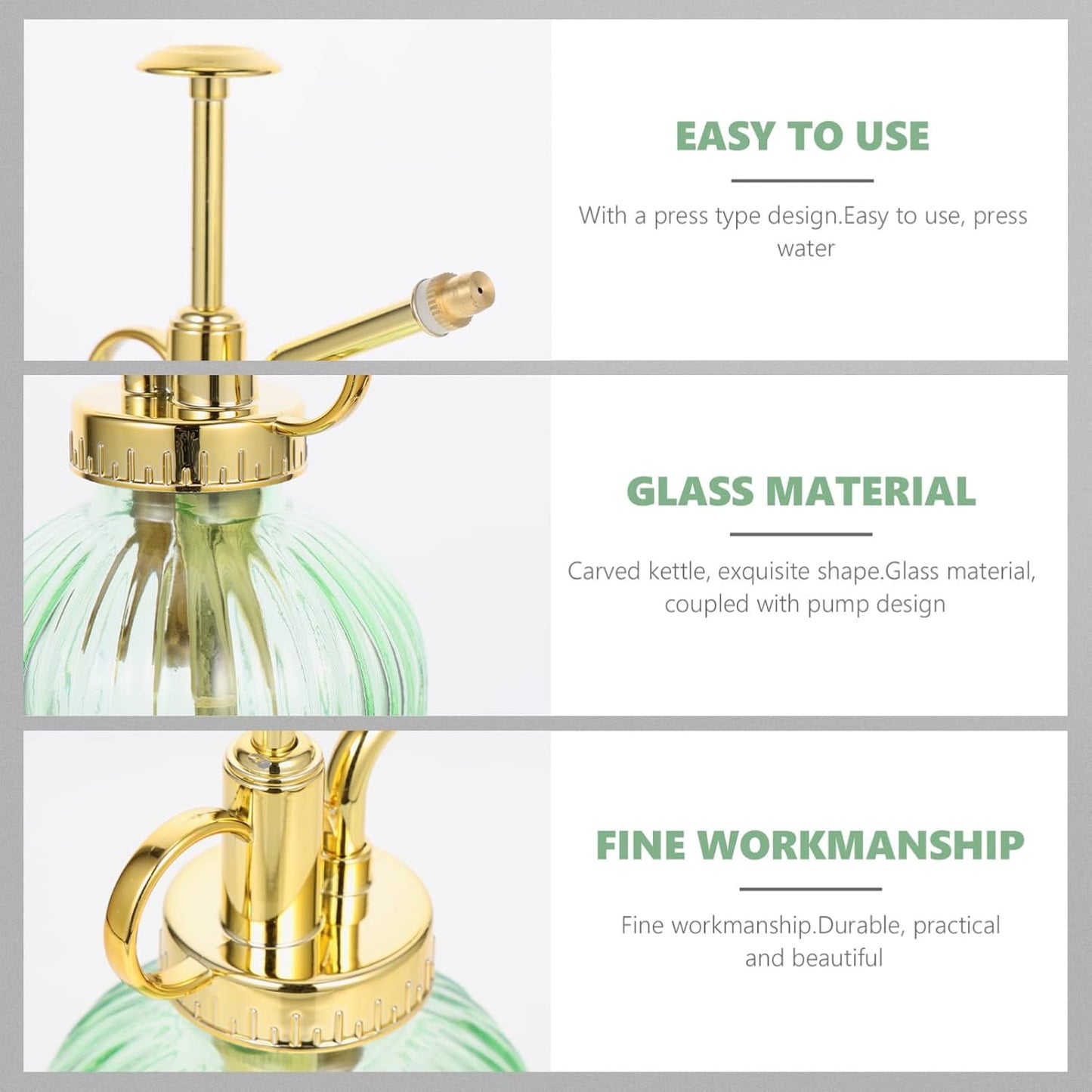 Vintage Glass Watering Bottle Retro Plant Mister with Pump for Indoor and Outdoor Use for Plants Succulents and Bonsai Trees Charming Decoration