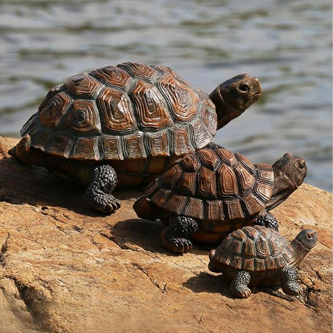 Danmu 1Pc of Polyresin Tortoise Statue Garden Statues, Outdoor Statues, Garden Ornaments, Yard Statue for Home and Fairy Garden Decor (S 5 1/10" x 4 1/3" x 2 1/3")