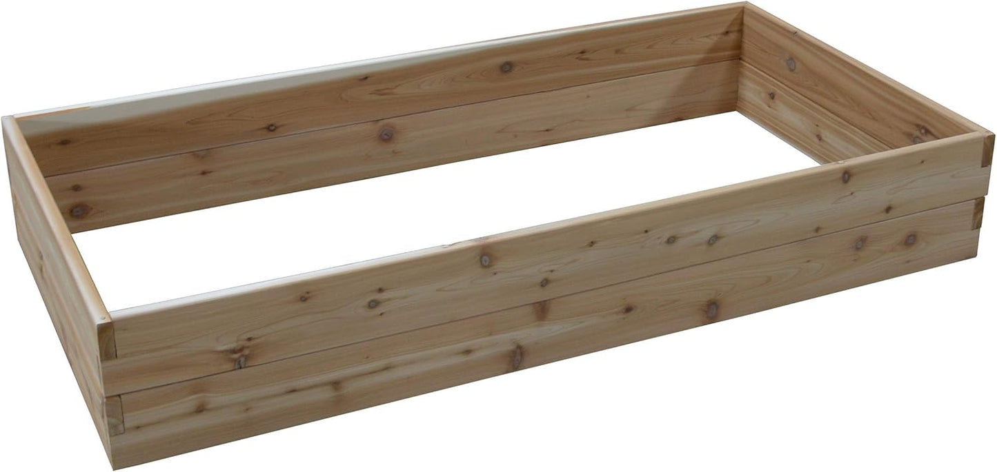 Red Cedar Wood Raised Vegetable Garden Bed - Amish Made in USA (11" Double Raised Bed, Unfinished)
