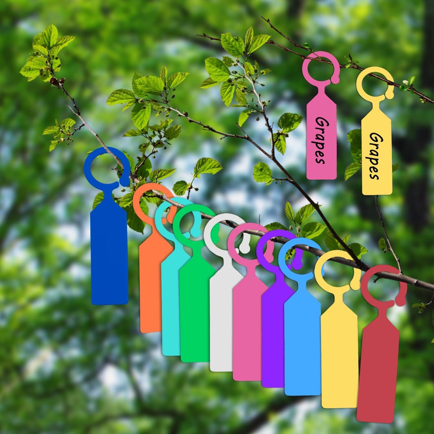 Plant Labels Yuanling 100Pcs Plastic Waterproof Plant Tree Tags Nursery Garden Markers for Indoor Outdoor Gardening Plants Vegetables Flowers Potted (Mixed 10 Colors with 1 Marker Pen)