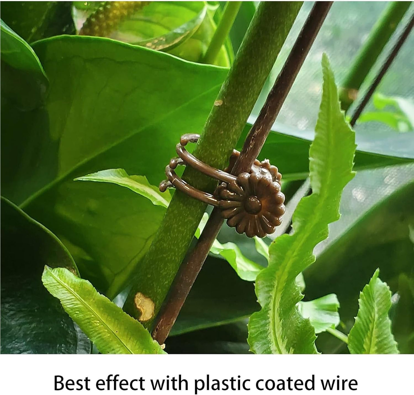 Plant Support Clips Reusable Garden Clips,100Pcs Medium Plant Clips,Tomato Support Clips,for Climbing Plants,Outdoor,Indoor Plants,Flowers,Stems,Vines Holding Clips (Brown)