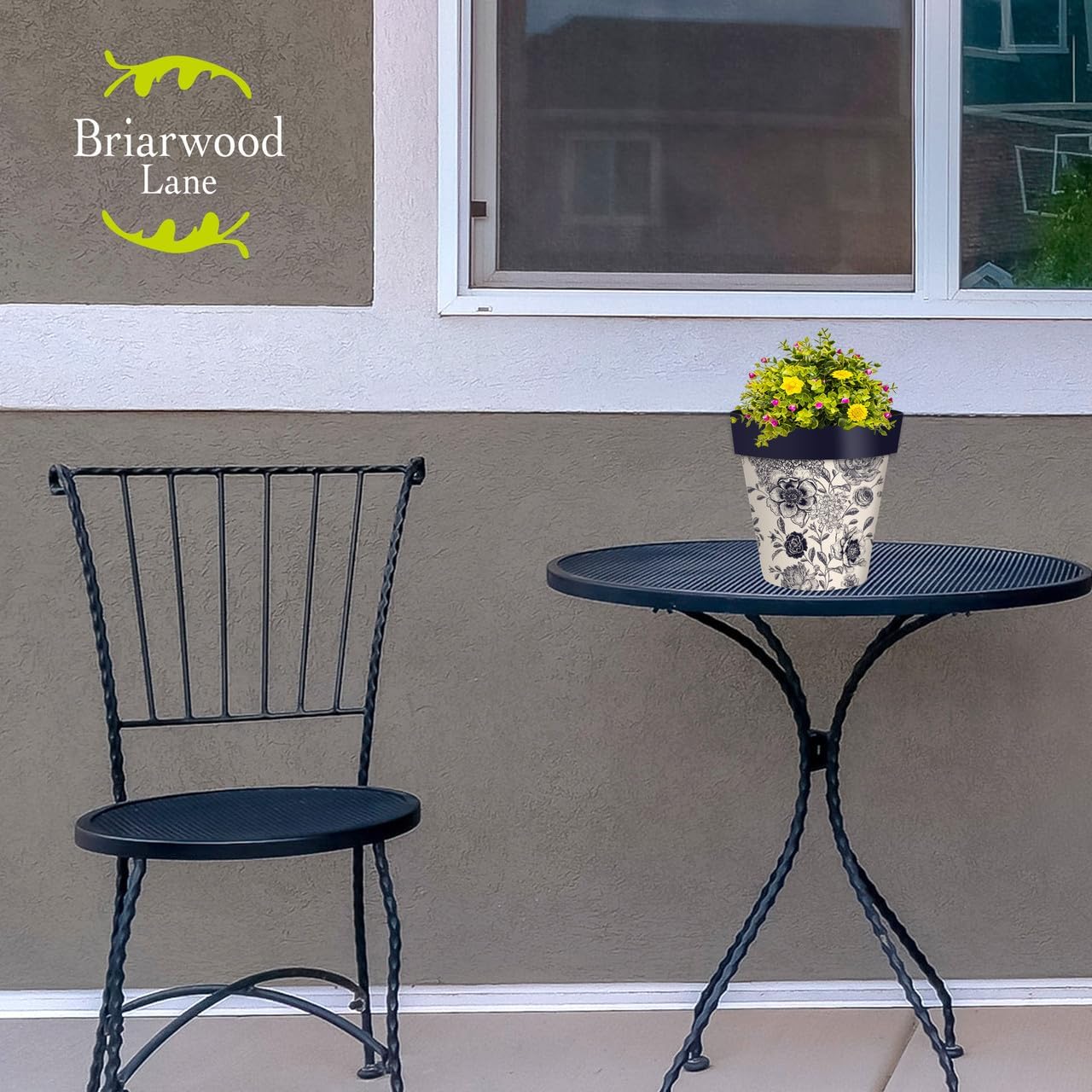 Briarwood Lane Woodcut Floral Small Planter