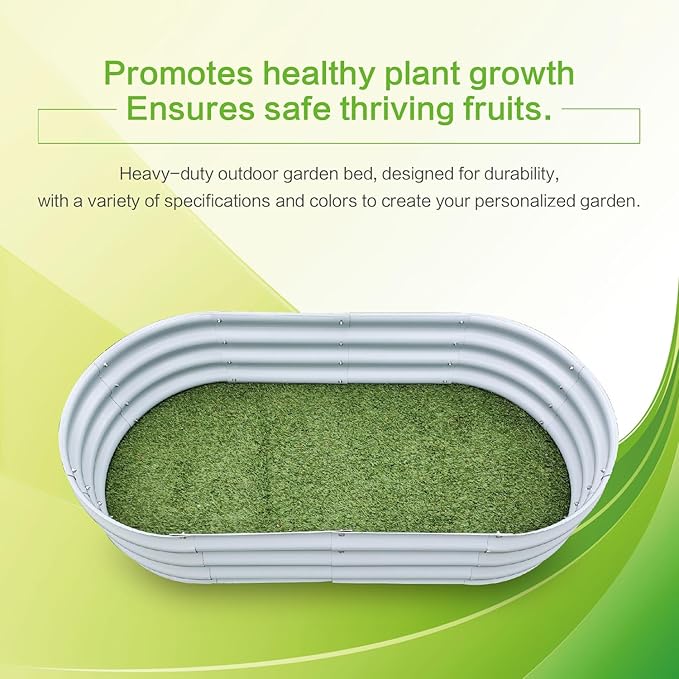 Gardmax 2 Pack Galvanized Raised Garden Bed, Lightweight Planter Boxes Outdoor with Easy Assembly, Large Garden Bed for Vegetables, Fruits, Flower Silver