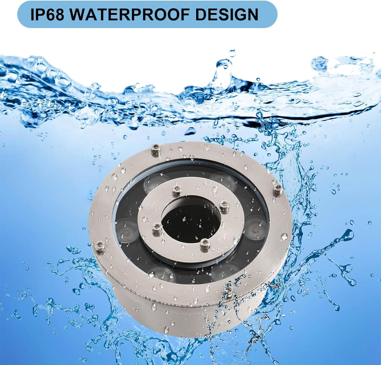 Fountain Light LED Underwater Pond Lights 5000K Day White DC12V IP68 Waterproof Submersible Light for Garden Fountain Pond