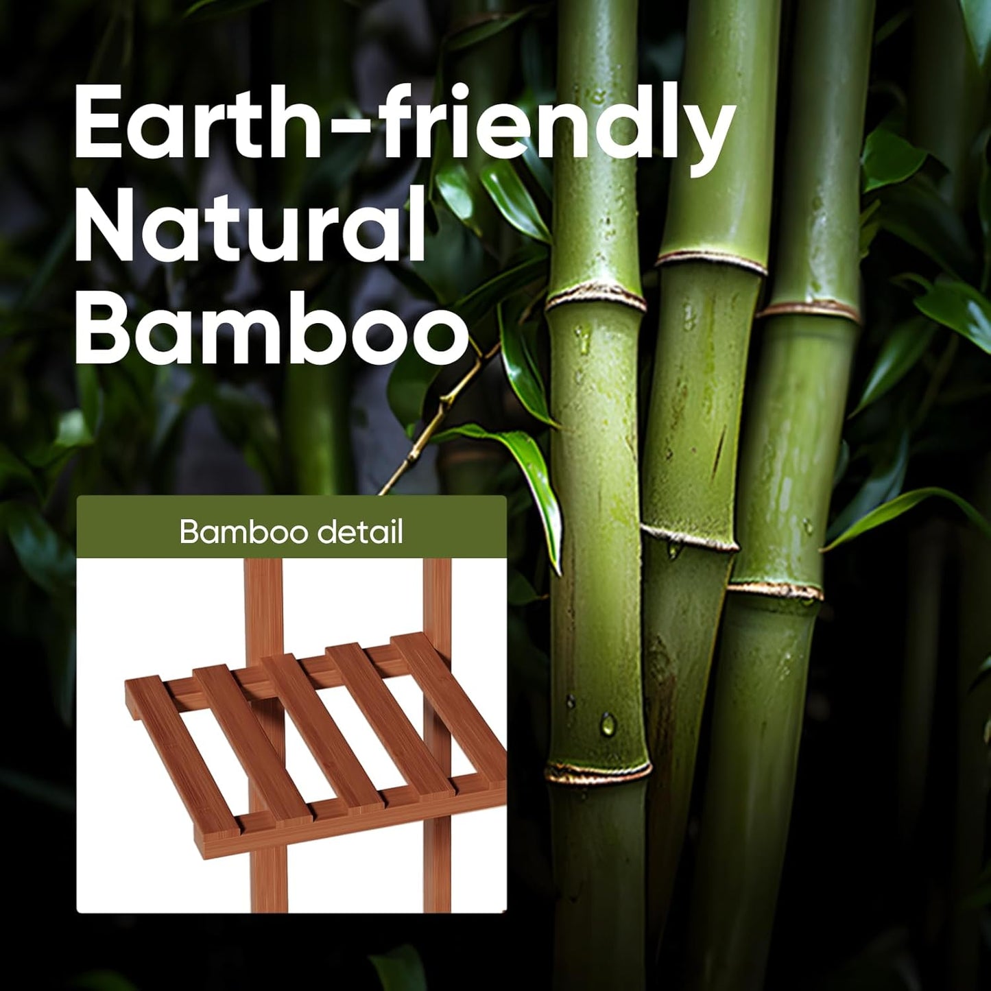 ROSSNY 48 Inch Tall Plant Stand Indoor, 6 Tier 7 Potted Bamboo Plant Stands for Indoor Plants, Corner Plant Stand, Tiered Plant Stands, Plant Shelf For Indoor, Planter Holder for Multiple Plants Indoor, Brown