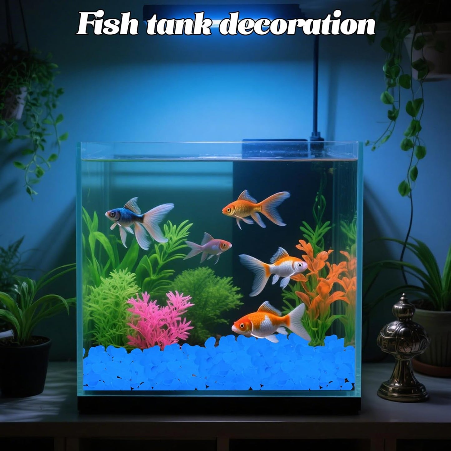 2.1LB 25-27mm Glow in The Dark Rocks Glow in The Dark Stones Glowing Garden Pebbles Luminous Rocks for Lawn Patio Walkway Outdoor Decoration,Bule