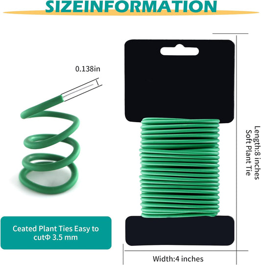 (2 Reel) Soft Plant Ties, Garden Ties TPR Flexible Durable Heavy Duty Twist Wire for Twine Tomatos Branches Vines and Tying Up Cable Wires (Green)(φ3.5mm,26feet)