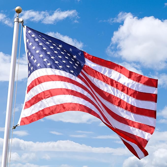 American Flag - 100% Made in the USA - 5' x 8' ft – Perma-Nyl Sewn Nylon with Grommets - Sturdy, Durable, and Patriotic - Great For Gardens, Homes, Patios and Cars - By Valley Forge Flag