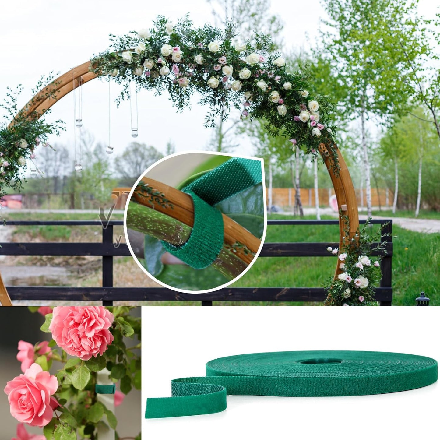 6 Rolls Garden Tie Tape, 196.8 Ft Lawn Plant Ties, Reusable Plant Garden Ties, 1/2''Plant Tape for Climbing Plants, Adjustable Plant Straps for Gardening, Home, Office (196.8 Feet)