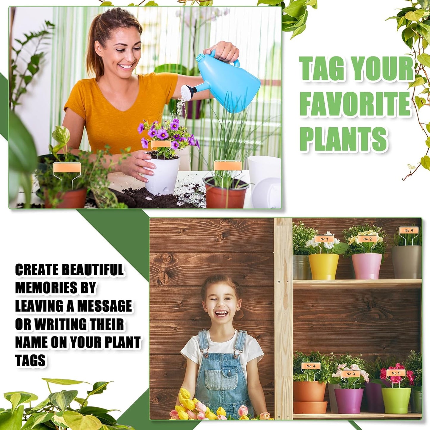 Moxweyeni 60 Pcs Metal Garden Tags Plant Labels for Garden Waterproof Plant Markers with 2 Permanent Pen Planting Nursery Tags Reusable Labels Stake for Plants(4 Inch)