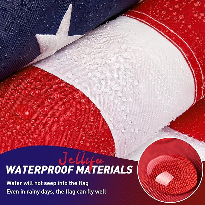 American Flag 5x8 Outdoor, 5x8 Flags Outside, All Weather US Flags with Embroidered Stars Sewn Stripes Brass Grommets, Vivid Color, Polyester USA Flag for Outdoor Indoor (5 by 8 Foot)