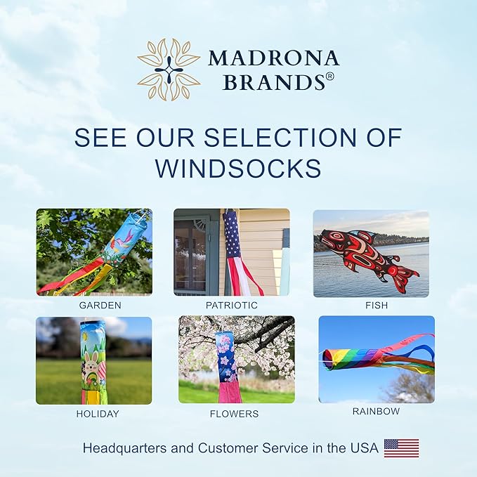 Madrona Brands Sunflower Windsock | Durable Outdoor Hanging Decoration | Yard, Garden, Patio, Home and More | 42-Inch