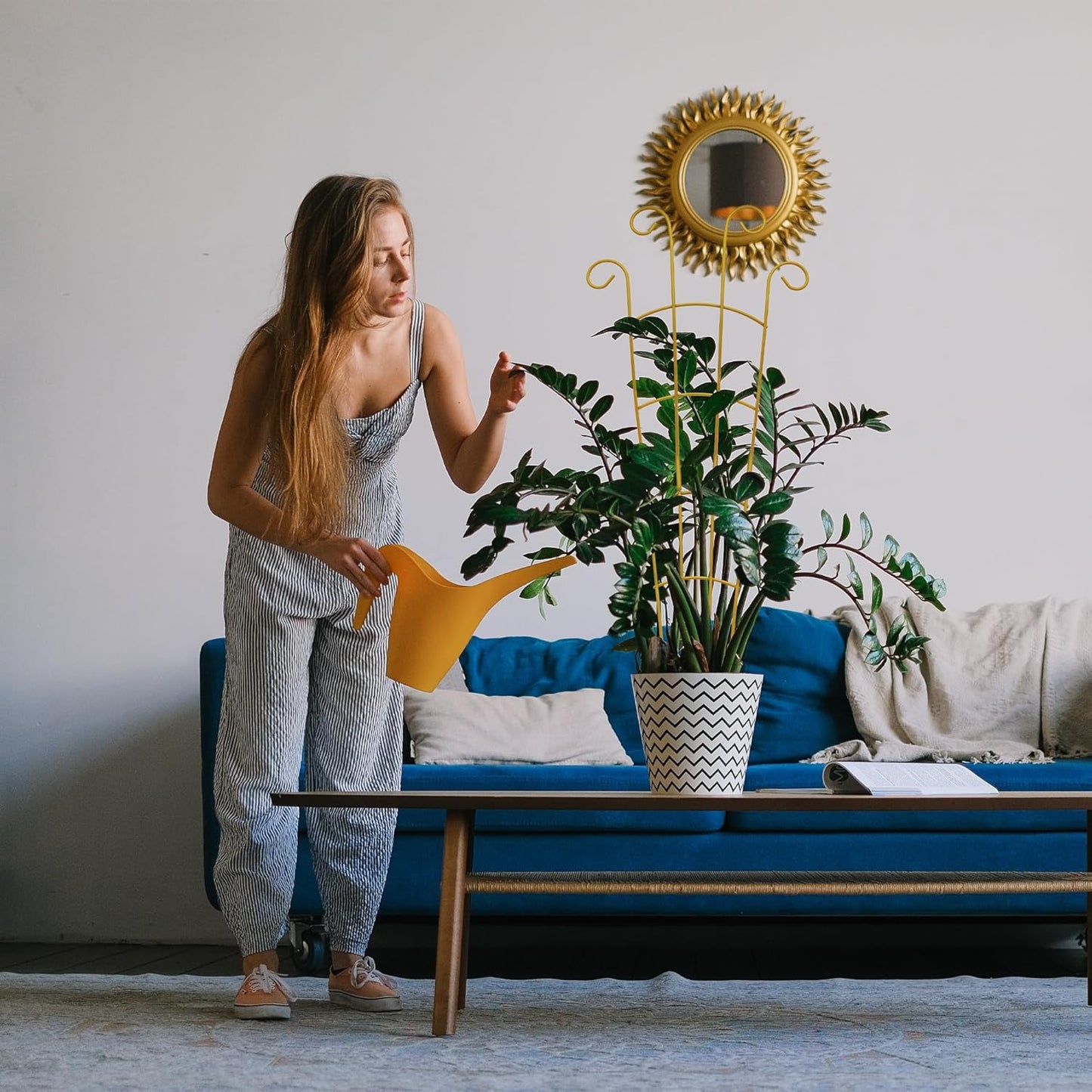 30 Inch Plant Trellis Indoor for Potted Plants 3 Pack Indoor Plant Trellis for Climbing Plants Stackable Houseplant Metal Garden Pot for Vine Ivy Support(30inch Gold)