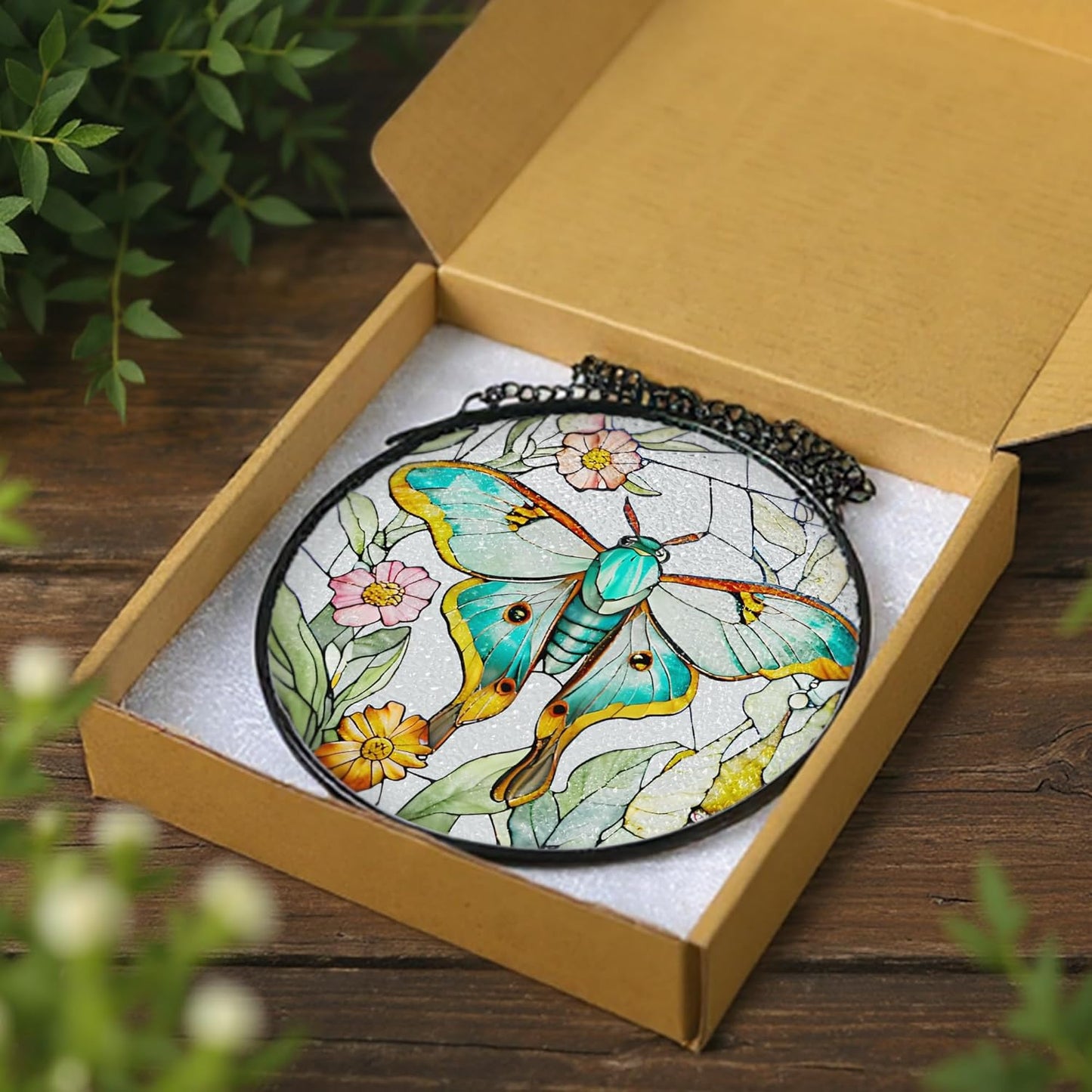 Stained Glass Window Hanging, 8 Inch Sun Catchers Indoor Window, Butterfly Suncatchers for Windows Doors Home Decor and Christmas, Festival, Mother's Day, Birthday, Gifts for Women, Butterfly Lovers