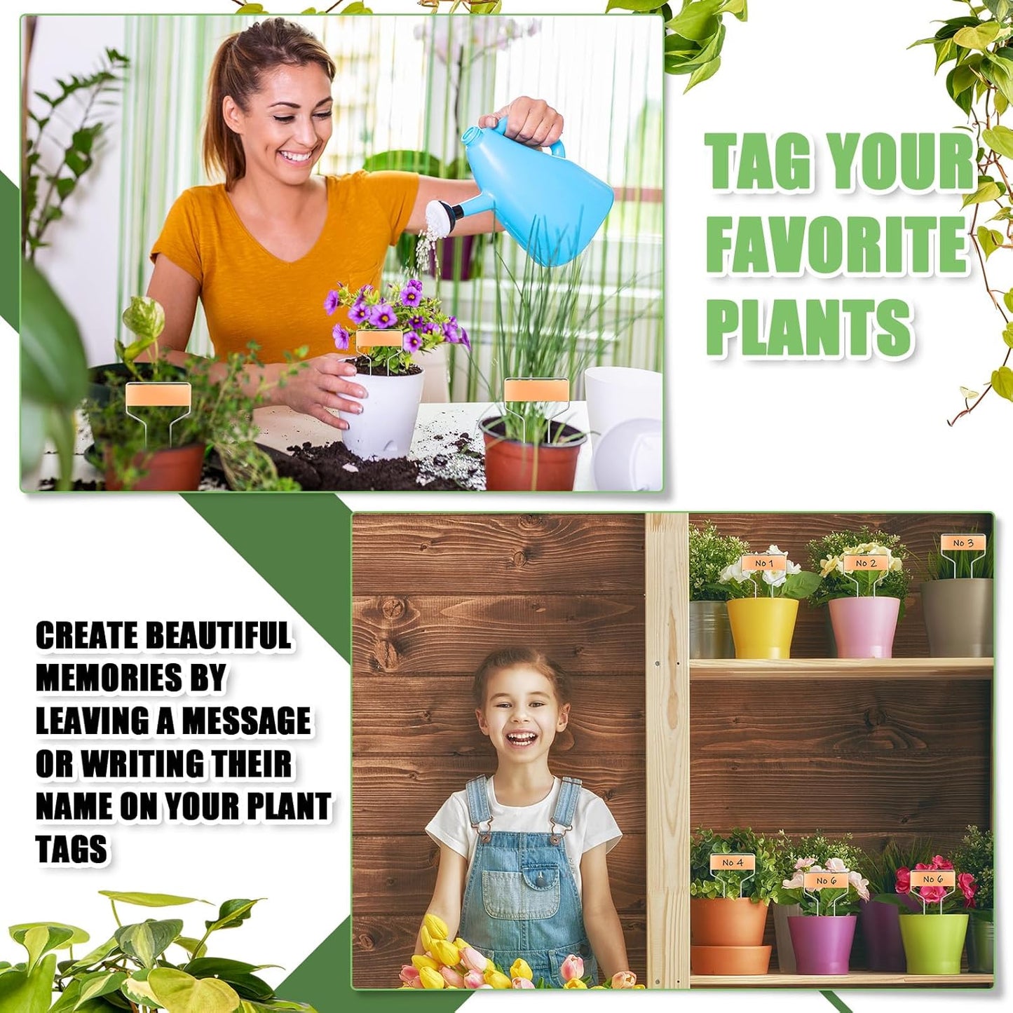 Moxweyeni 60 Pcs Metal Garden Tags Plant Labels for Garden Waterproof Plant Markers with 2 Permanent Pen Planting Nursery Garden Tags Reusable Garden Labels Stake for Plants (Copper Color,6 Inch)