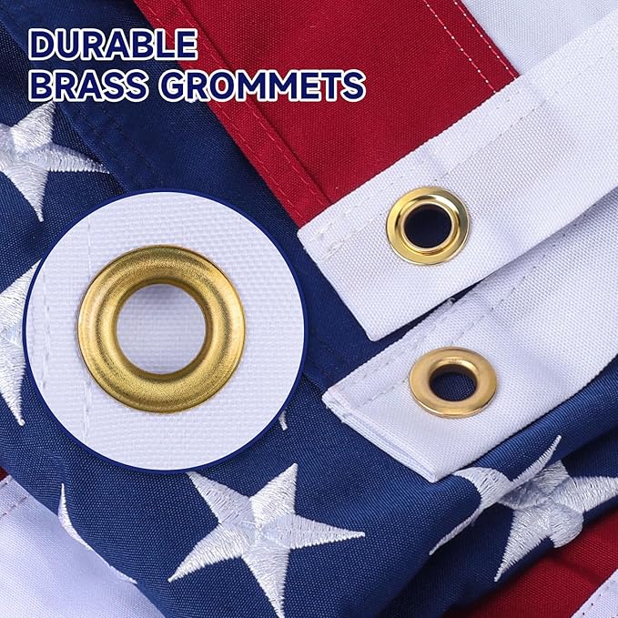 American Flag 4x6 Ft ,Upgraded Thickened - Spun Polyester Series Fade-Resistant Ultra Durable Tear-Resistant Heavy Duty Flags Heavy Duty, Embroidered Stars, Sewn Stripes, Brass Grommets