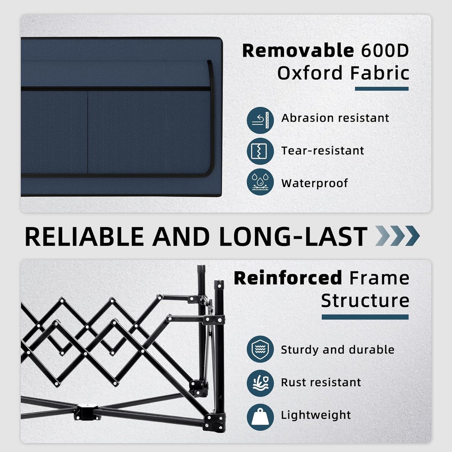 Favoyard Collapsible Wagon Carts Foldable 150L & 360LBS Portable Folding Wagons with All-Terrain Wheels & Brakes Heavy Duty Outdoor Utility Cart for Beach Grocery Camping Shopping Sports Garden, Blue