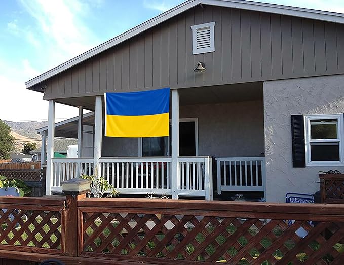 Ukraine Flag 3x5FT Ukrainian National Polyester Flag With 2 Grommets For Patriotic Ukrainian Themed Festival Events Party Decoration (Ukraine, 3x5FT)